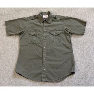 VTG Filson Safari Shirt Mens Size 42 Style 54 Green Outdoor Workwear USA Made